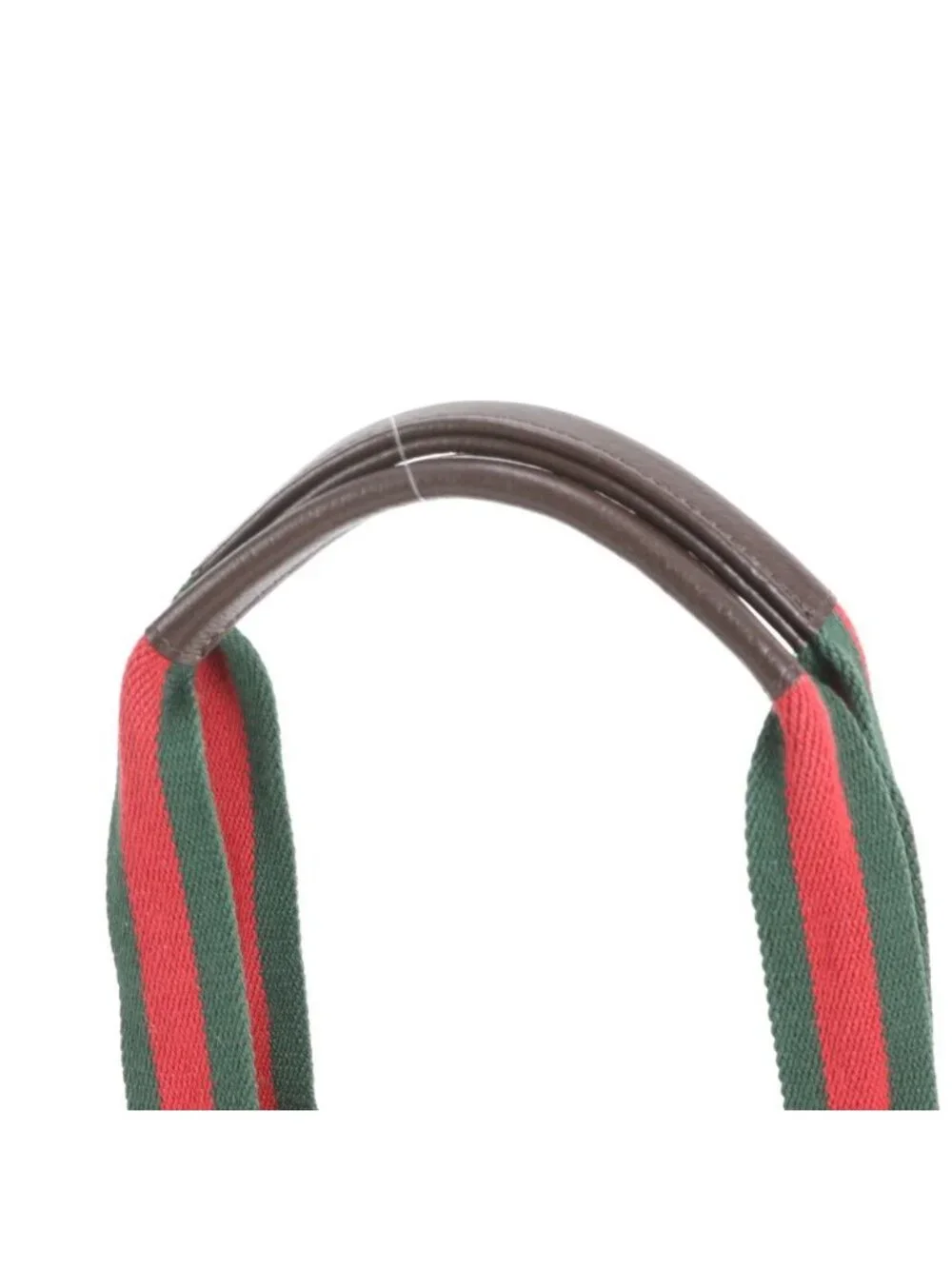 Gucci GG Canvas Sherry Line Leather Tote Shoulder Hand